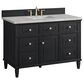 James Martin Vanities Lorelai 48" Single Bathroom Vanity in Black Onyx with 3 cm Eternal Jasmine Pearl Silestone Top, Rectangular Sink and FreePower Wireless Charger, , large
