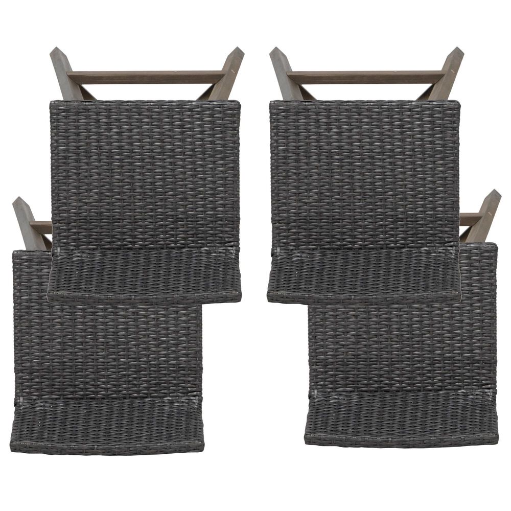 Noble House La Brea Patio Barstool in Gray &#40;Set of 4&#41;, , large