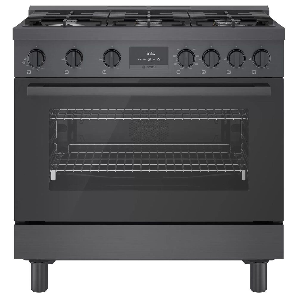 Bosch 36" Freestanding Dual Fuel Range in Black Stainless Steel, , large