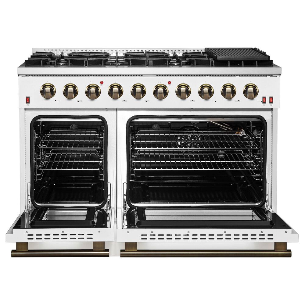 Forno Galiano 48" Freestanding Gas Range in White, , large