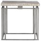 Bernhardt Riverton Side Table in Honed Bianco Travertine and Silver, , large