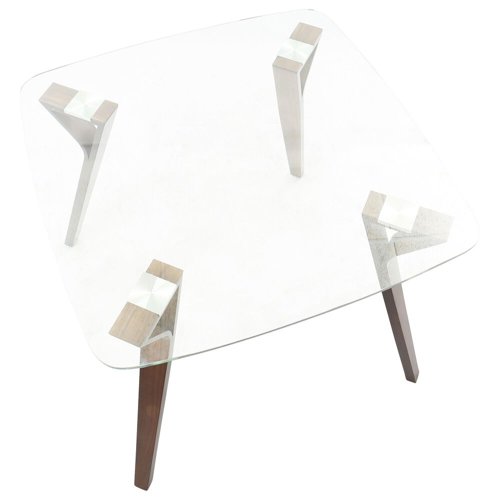 Lumisource Folia Dining Table in Clear/Walnut, , large
