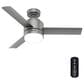 Hunter Gilmour 44" Outdoor Ceiling Fan with LED Lights in Matte Silver, , large