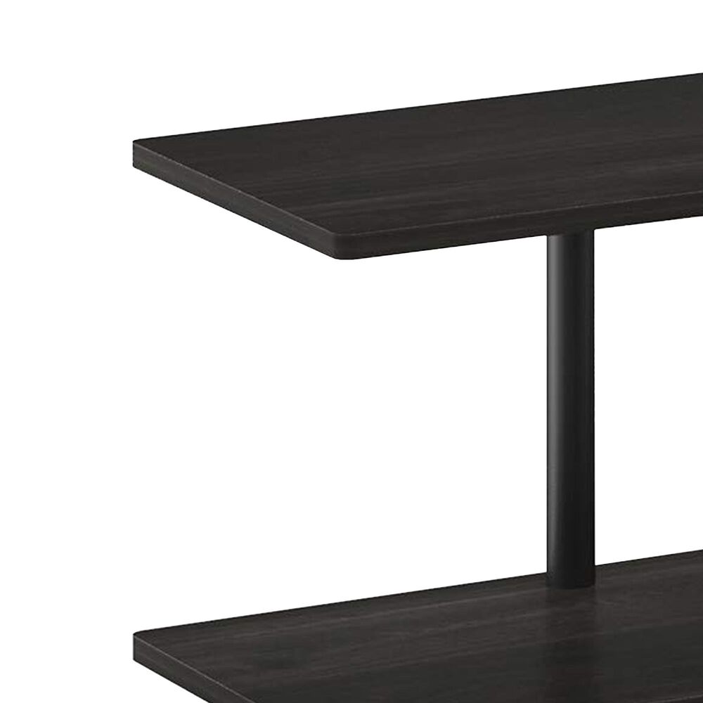 HOMLUX Turn-N-Tube 2-Tier Wide Display Shelf in Espresso and Black, , large