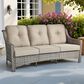 HOMLUX Outdoor Wicker Conversation Sofa in Beige, , large