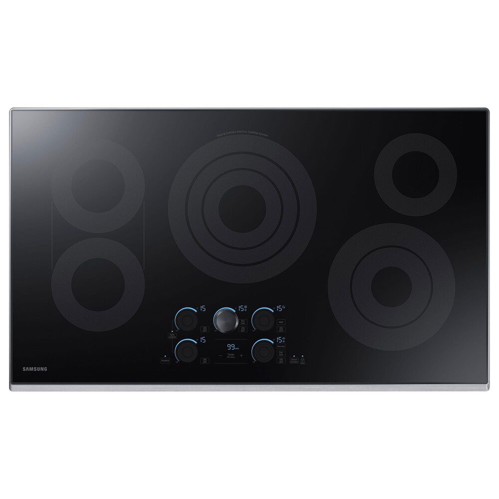 Samsung Bespoke 30&quot; Single Electric Wall Oven with Convection in Black &amp; 36&quot; Electric Cooktop in Stainless Steel, , large