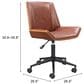 Zuo Modern Maker Office Chair with Brown Faux Leather in Black, , large