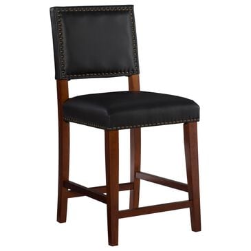 Linden Boulevard Brook Counter Stool with Black Upholstery in Cherry, , large