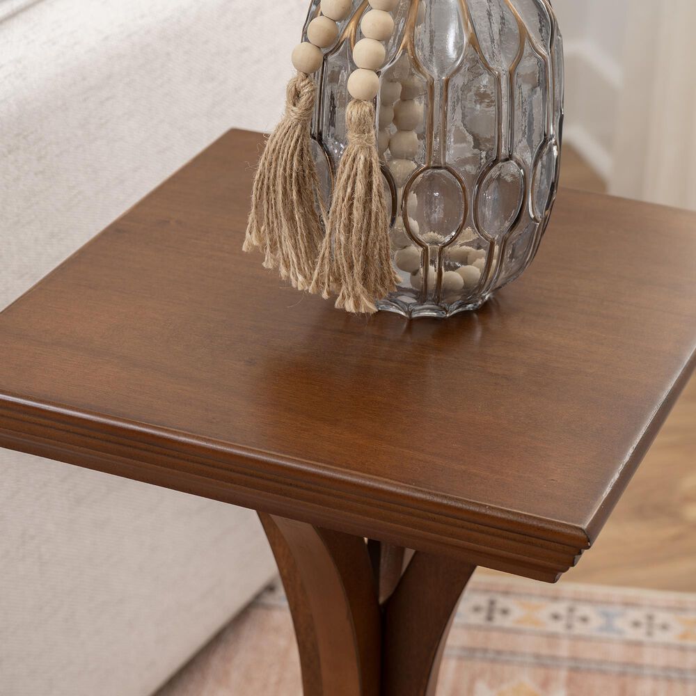 Linden Boulevard Dylan Sculptural Pedestal End Table in Hazelnut, , large