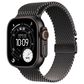 Apple Watch Ultra 3 (GPS+Cellular) 49mm Titanium Case with Titanium Milanese Loop - Medium in Black and 2-Year AppleCare+, , large