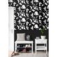 Wallquest Inkblot 216" x 20.5" Peel and Stick Wallpaper in Onyx, , large