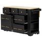 HOMLUX 51" Kitchen Island with Pull Out Trash Can Storage in Black, , large