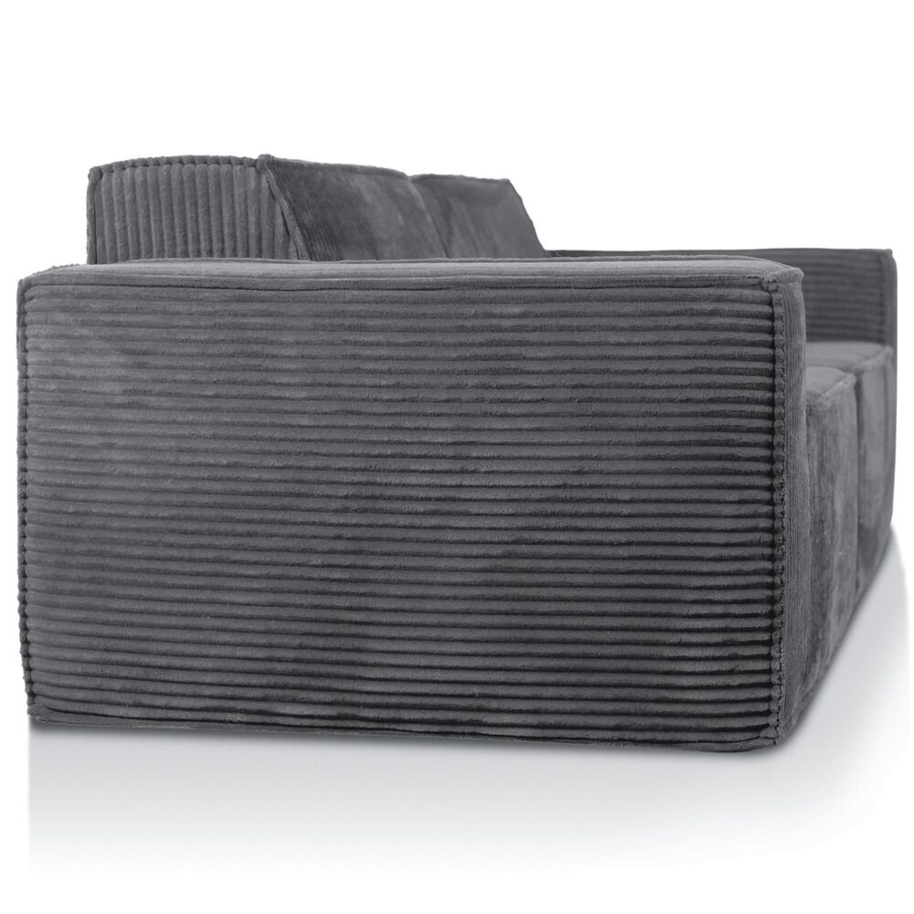 Furniture of America Facil 2-Piece Modular Track Arm Loveseat in Dark Gray, , large