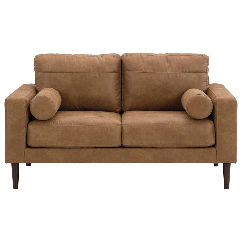 Ashley Telora Stationary Sofa and Loveseat Set in Caramel, , large