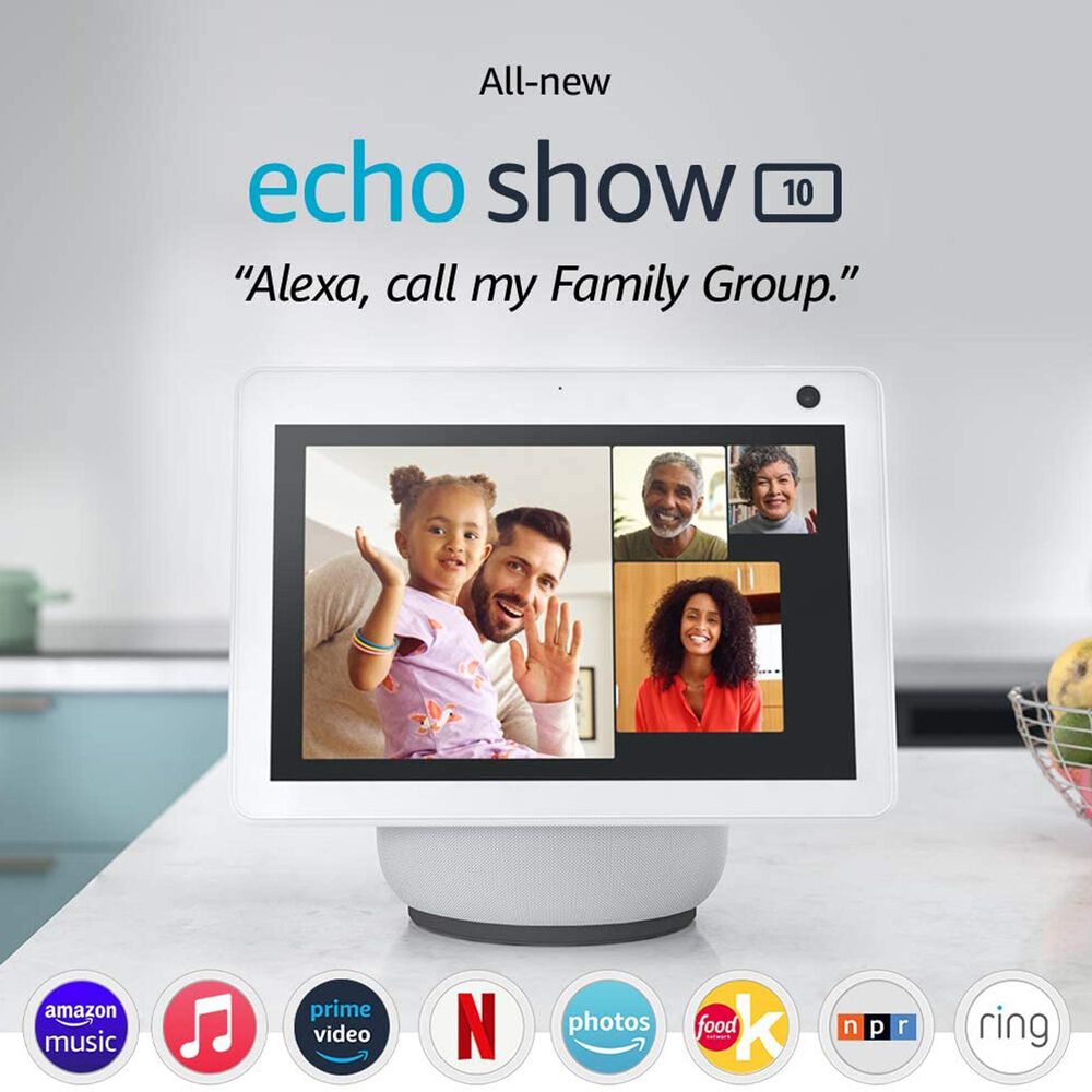 Amazon Echo Show 10 HD Smart Display with Motion and Alexa - Glacier White &#40;3rd Generation&#41;, , large