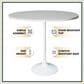 Leisuremod LeisureMod Verve Collection Modern Bar Height Table White Base with 48 Round Light Natural Wood MDF Top, , large