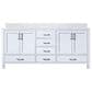 Lexora Home Jacques 72" Double Bathroom Vanity in White with 2 cm White Quartz Top and Rectangular Sinks, , large
