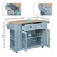 HOMLUX 54" Mobile Kitchen Island with Glass Door Storage in Grey and Blue, , large