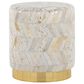 LumiSource Oro 18" Ottoman in Ivory and Gold, , large