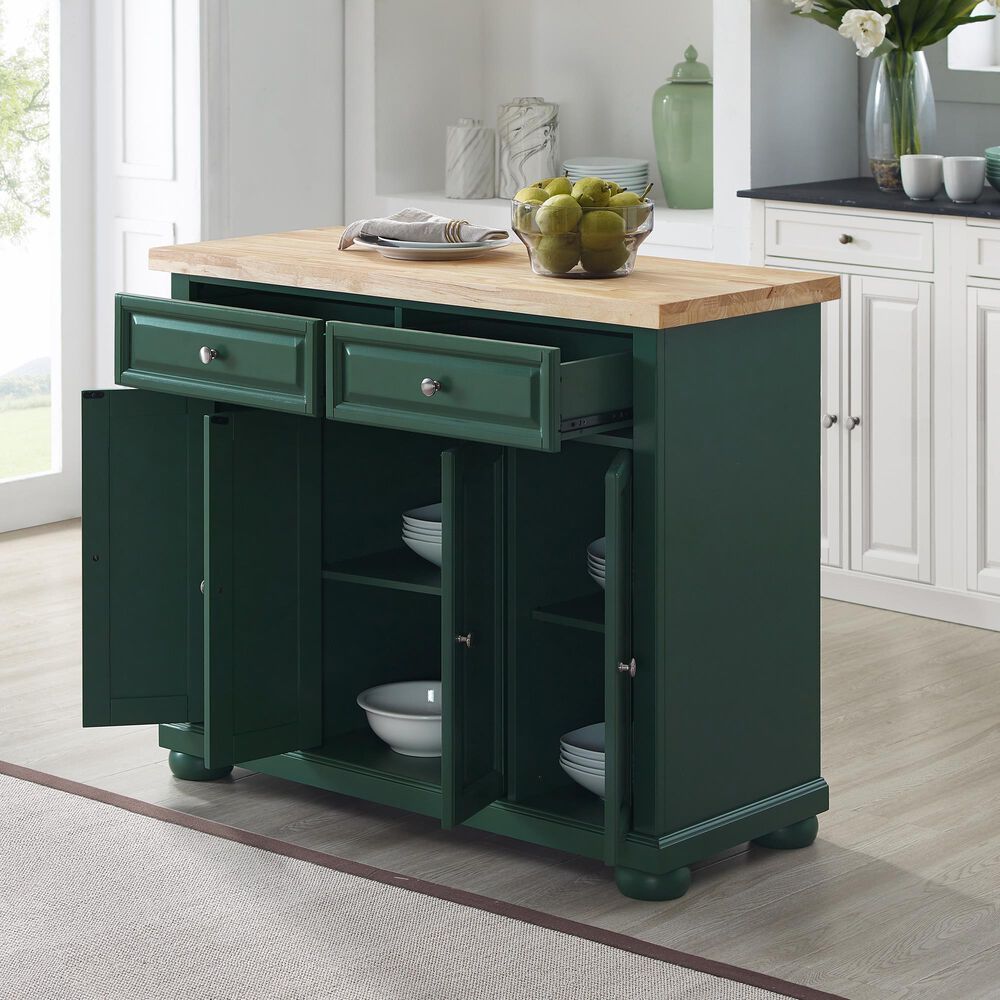 Crosley Furniture Madison Kitchen Island/Cart in Emerald Green NFM