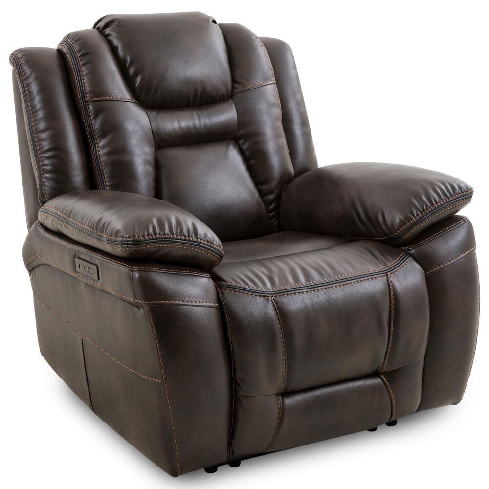 Steve Silver Oportuna Dual-Power Recliner in Coffee, , large