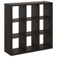 HOMLUX 9-Cube Reversible Open Back Bookshelf in Dark Oak, , large