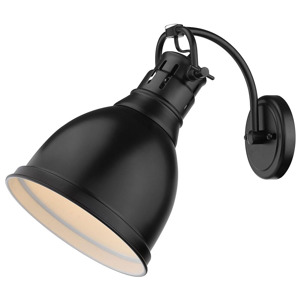 Golden Lighting Duncan 1-Light Wall Sconce in Matte Black, , large