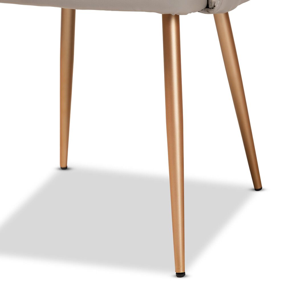 Baxton Studio Martine Dining Chair in Beige/Gold, , large