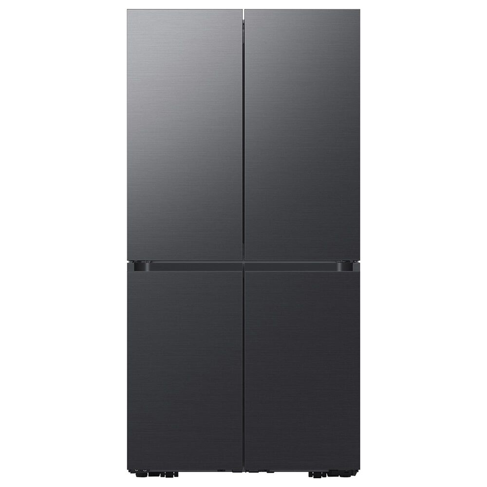 Samsung Bespoke 29 Cu. Ft. 4-Door Flex Refrigerator with Beverage Center - Matte Black Steel Panels Included , , large
