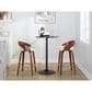 LumiSource Grotto 26" Swivel Counter Stool with Cream Faux Leather Upholstery in Walnut and Chrome (Set of 2), , large