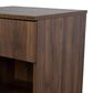 Hearth and Haven Queen Upholstered Bed with Two Nightstands in Walnut, , large