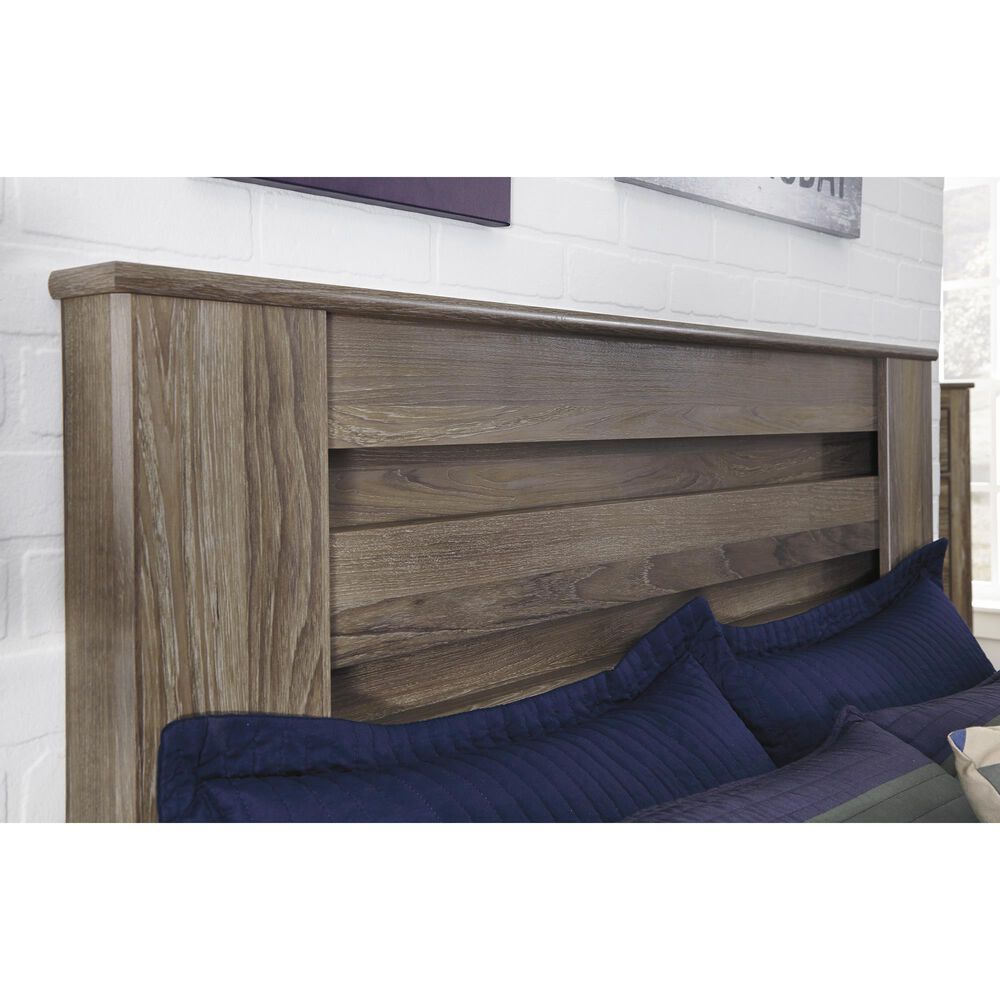 Ashley Zelen 4 Piece King Bedroom Set in Warm Gray, , large