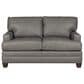 Bassett Profiles3 Track Arm Leather Loveseat, , large