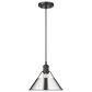 Golden Lighting Orwell 1-Light Medium Pendant with Chrome Shade in Matte Black, , large