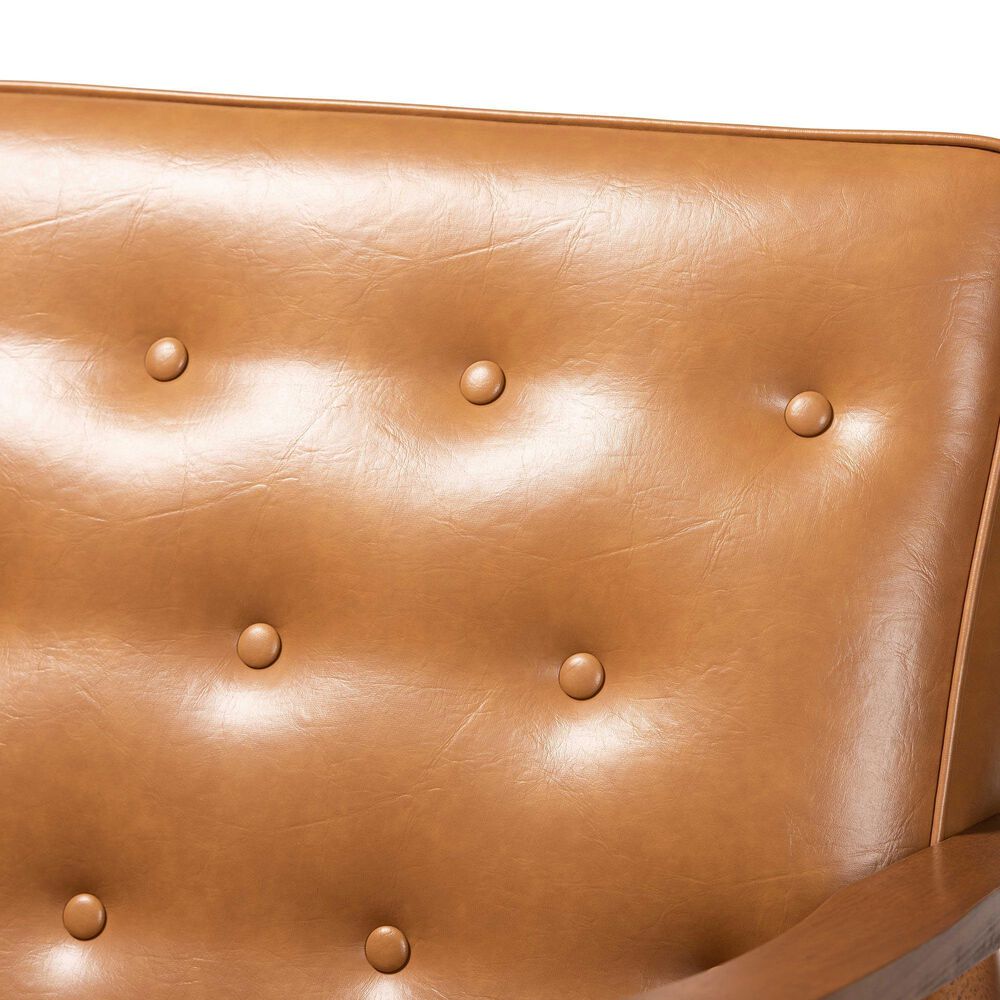 Baxton Studio Sorrento Stationary Loveseat in Tan, , large