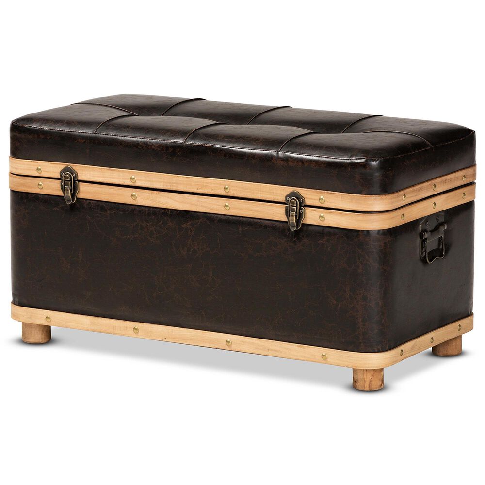 Baxton Studio Gendry Storage Ottoman in Dark Brown, , large