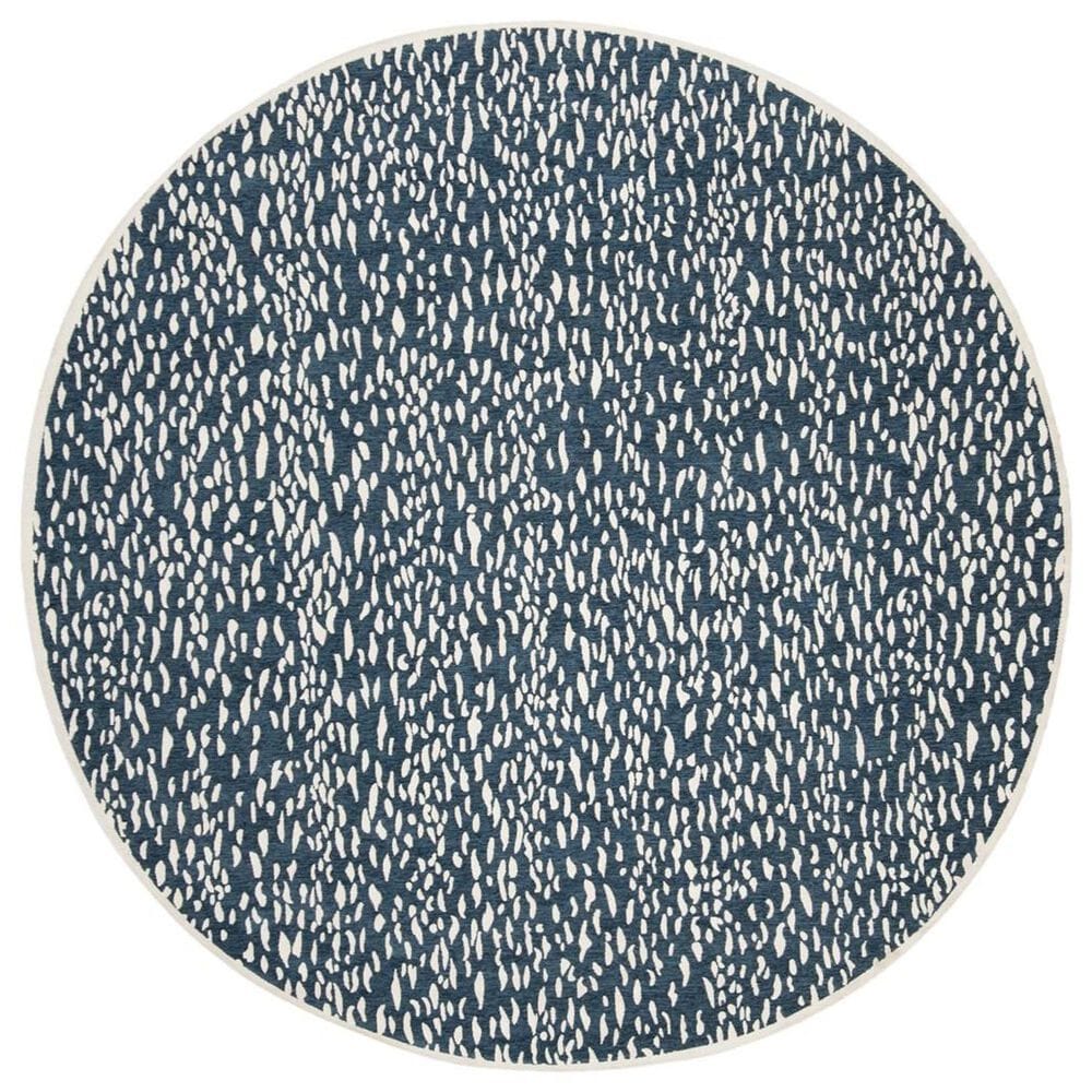 Safavieh Marbella MRB657D 6" Round Blue and Ivory Area Rug, , large