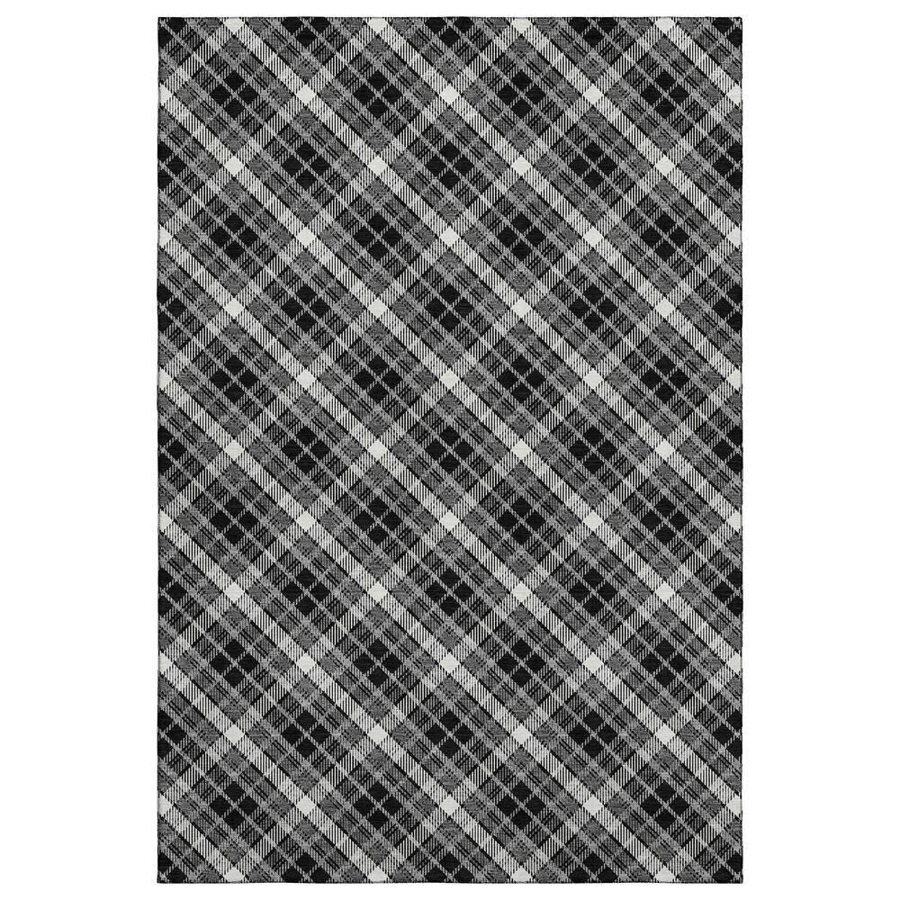 Dalyn Rug Company Soft Essentials Plaid Black 3" x 5" Indoor/Outdoor Area Rug, , large