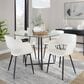 LumiSource Margarite Contemporary Dining/accent Chair in Black Metal and Cream Faux Leather by LumiSource - Set of 2, , large