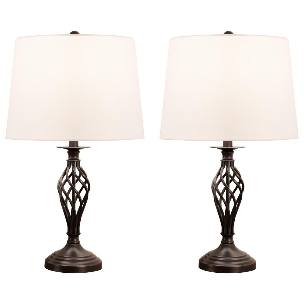Timberlake Spiral Cage Table Lamp in Oil-Rubbed Bronze (Set of 2), , large