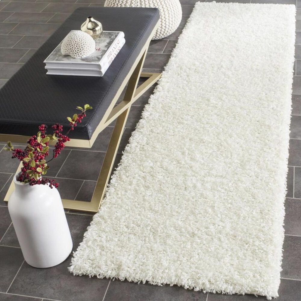 Safavieh Athens Shag SGA119B-28 2"3" x 8" White Runner, , large