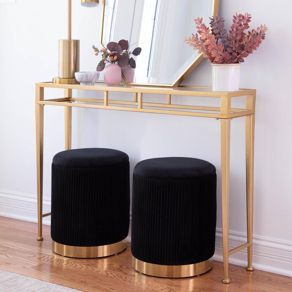 Lumisource Marla 2-Piece Nesting Ottoman Set in Black, , large