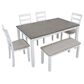 Ashley Stonehollow 6-Piece Rectangular Dining Set in White and Gray, , large