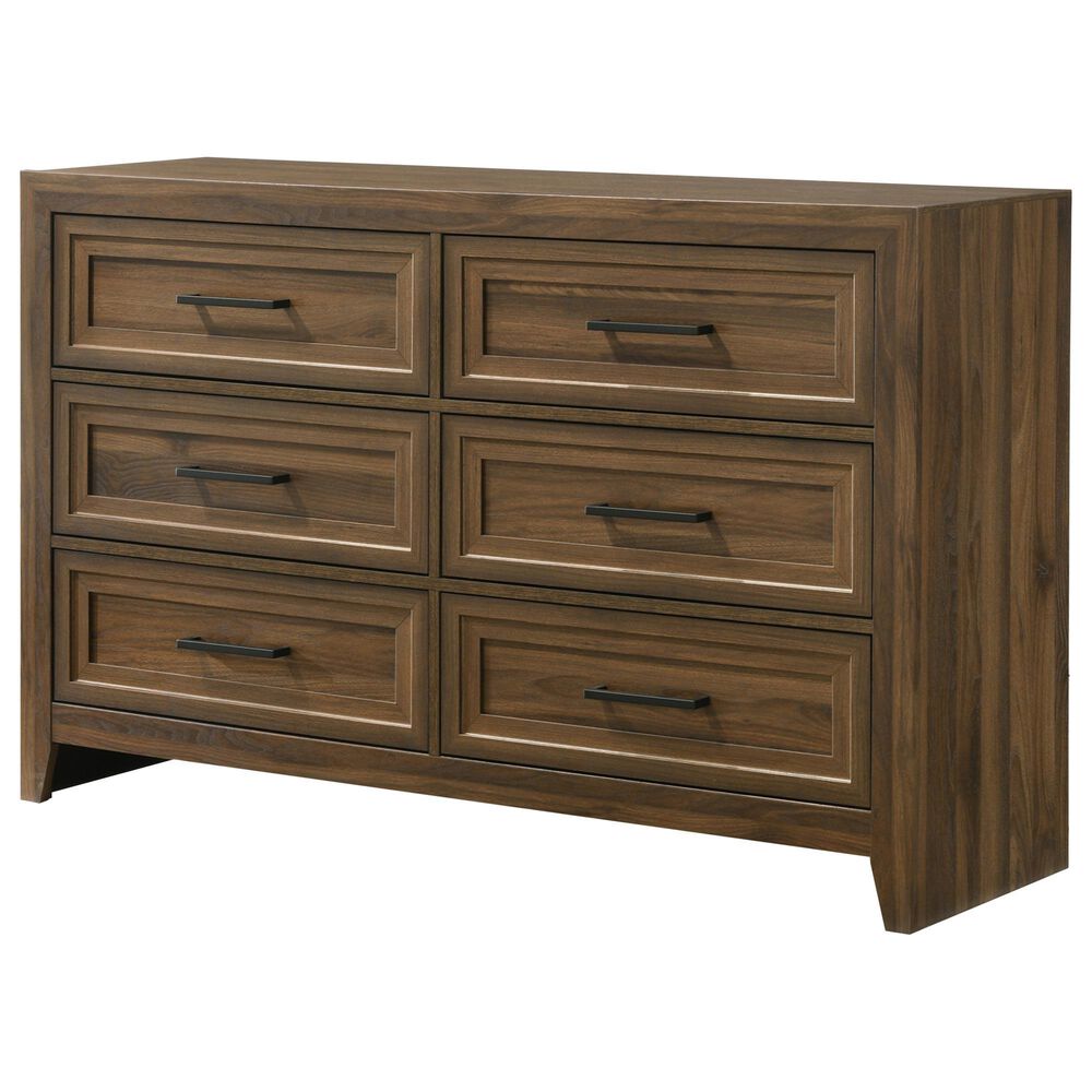 Crown Mark Lorraine 4 Piece King Panel Bedroom Set in Brown, , large