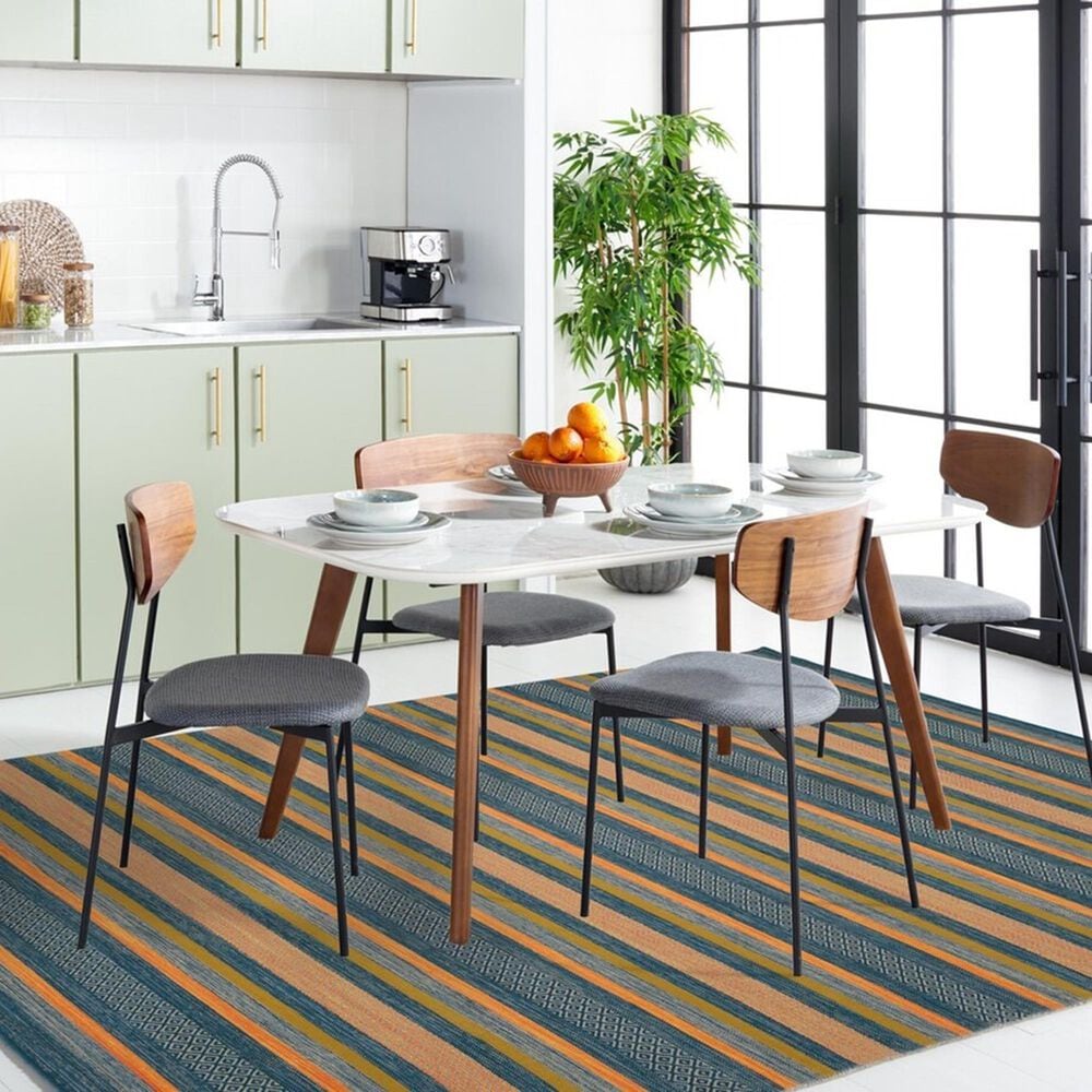 Safavieh Montauk 8&#39; x 10&#39; Blue and Orange Area Rug, , large