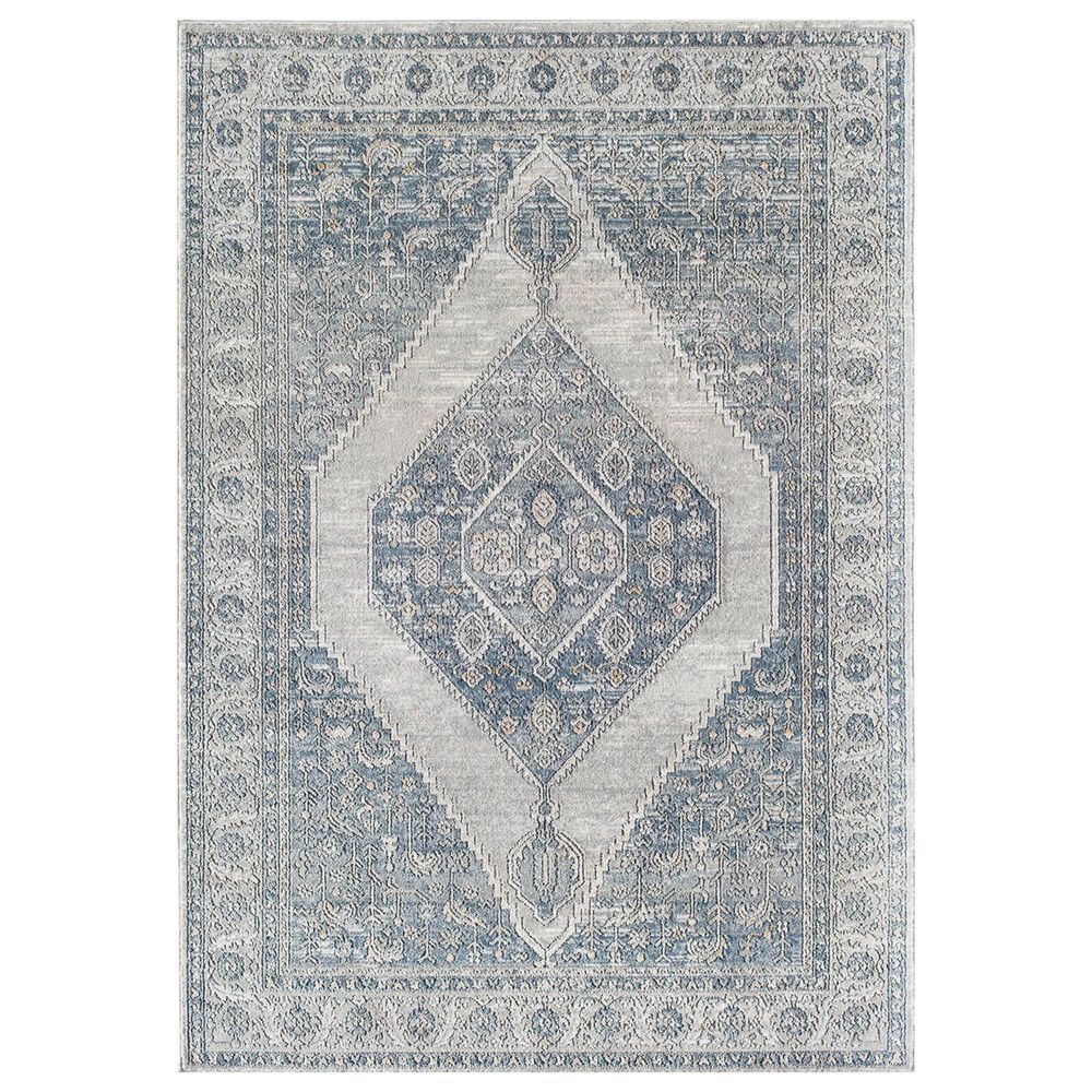 Rugs America Milford Mink Windsor 2"6" x 8" Gray and Blue Runner, , large