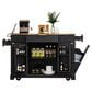HOMLUX 47" Fluted Kitchen Island with Trash Can Storage Cabinet in Black and Natural, , large
