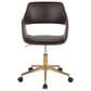 Lumisource Margarite Task Chair with Espresso Faux Leather Cushion in Gold, , large