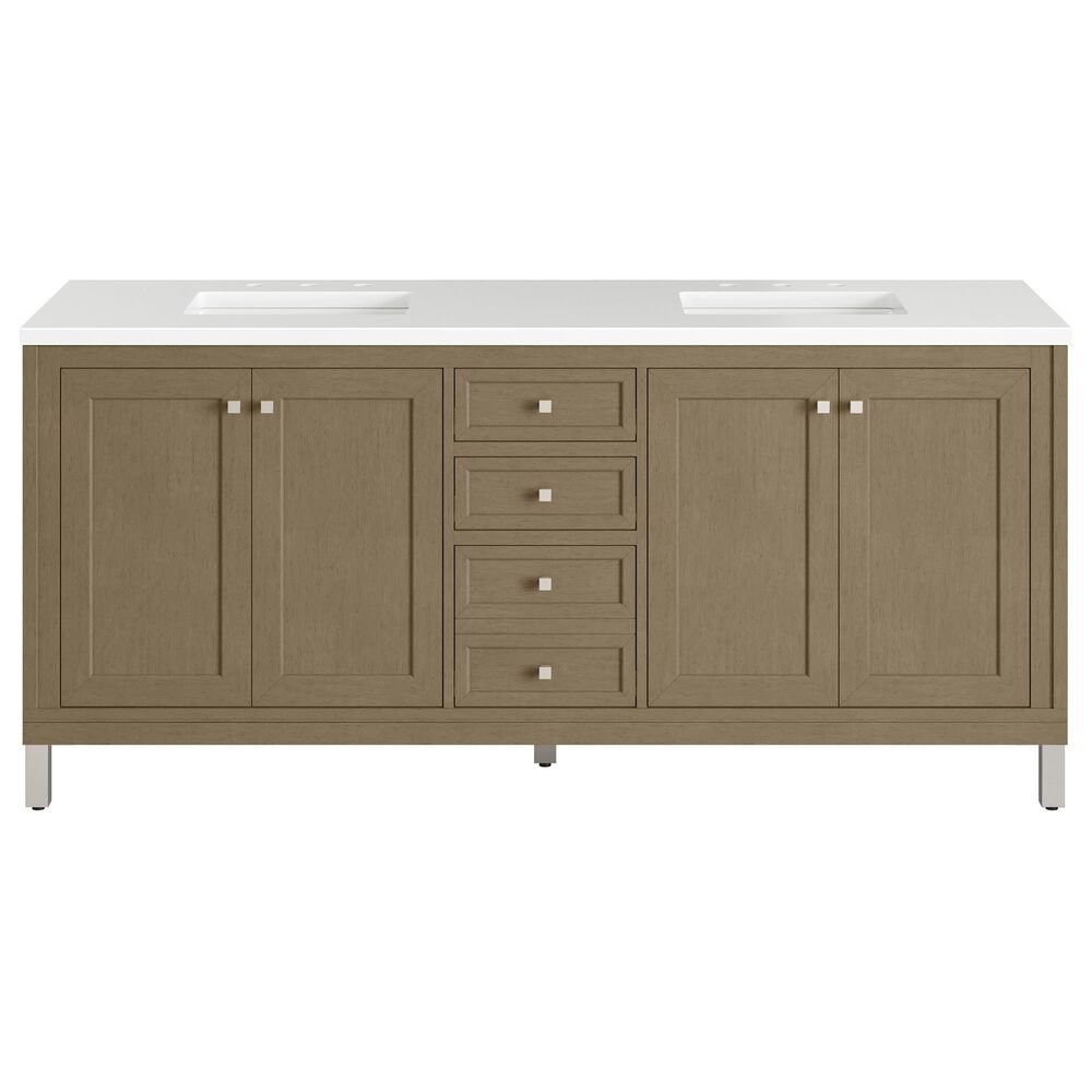James Martin Vanities Chicago 72" Double Bathroom Vanity Cabinet in Walnut Whisper, , large