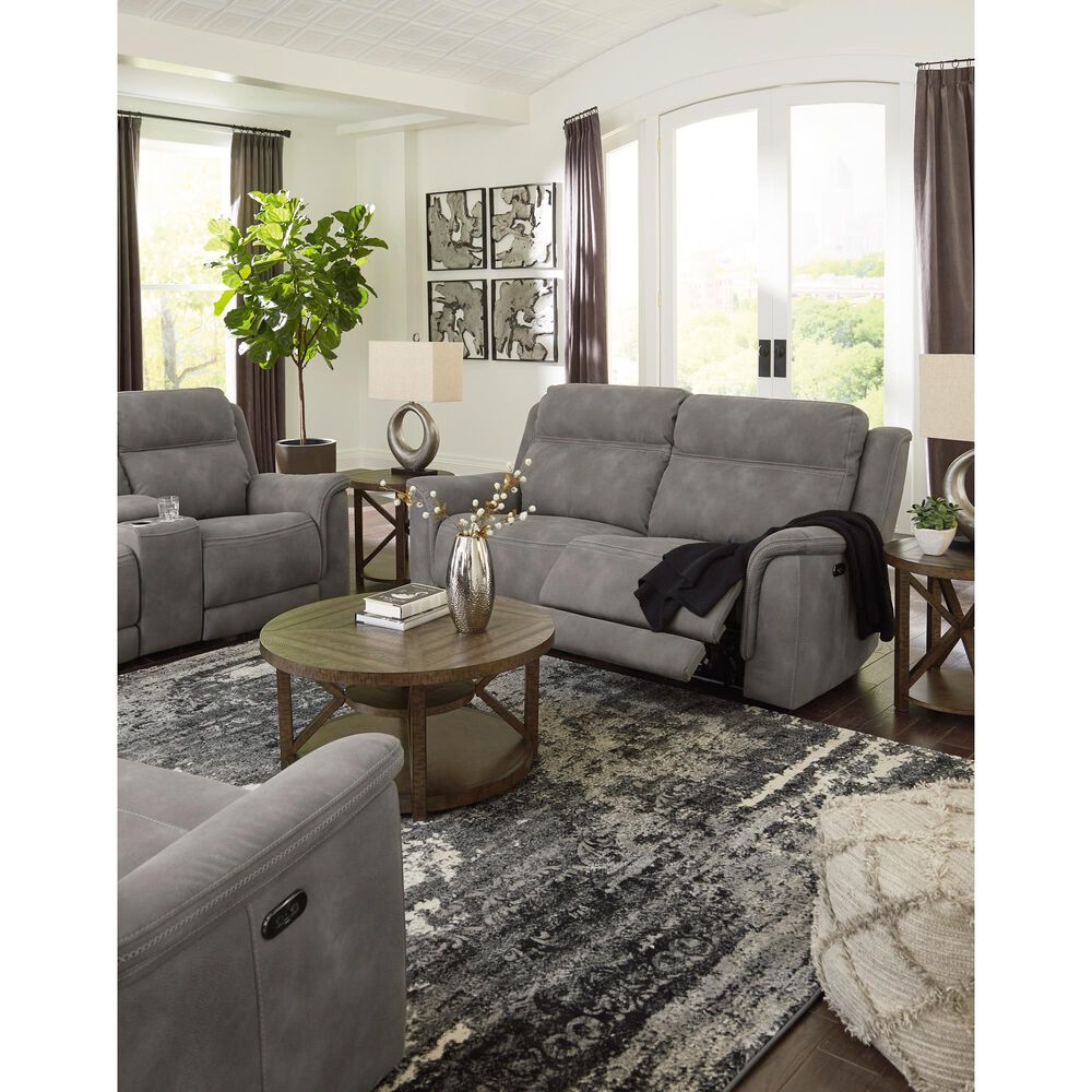 Ashley Next-Gen DuraPella Power Reclining Sofa with Power Headrest in Slate, , large